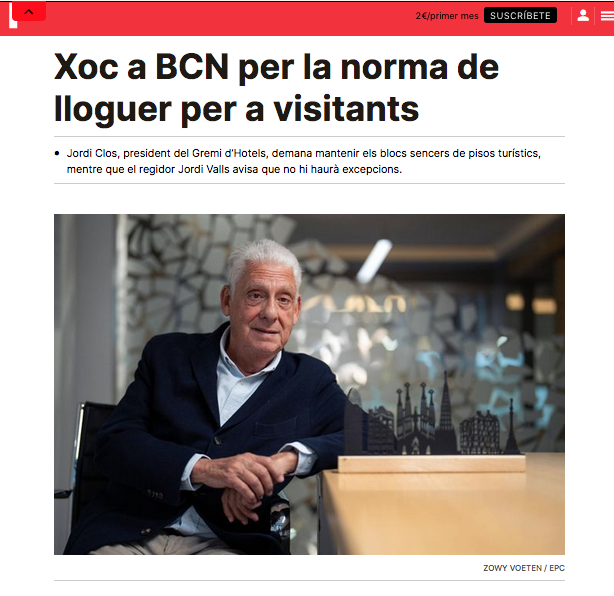 AssBarrisDT's tweet photo. 1. Per què en diuen lloguer per a visitants quan volen dir explotació turística de l'habitatge?
2. Quants blocs #PisosTurístics tindrà Mr. Clos, @gremihotelsbcn, per oposar-se a l'eliminació de la seva competència?
#ForaLobbies #DecreixementTurístic JA
1/2
https://t.co/elS58kZBK0 https://t.co/1yXJQm7B3i