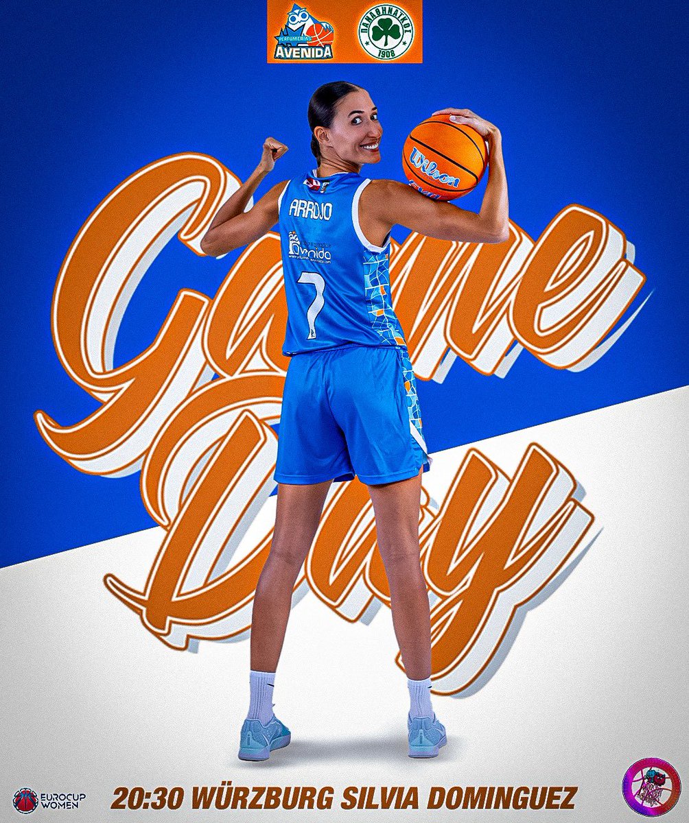 Es 𝗔𝗩𝗘𝗡𝗜𝗗𝗔𝗬 💙

🏀J.4 #EuroCupWomen 
<a href="/CBAvenida/">Perfumerías Avenida</a> 🆚 <a href="/Paobcgr/">Panathinaikos BC</a> 
⏰ 20:30
📍Würzburg Silvia Domínguez
📺 YouTube FIBA

🎨 <a href="/MonsterMondays_/">MonsterMondaysCreativity</a>