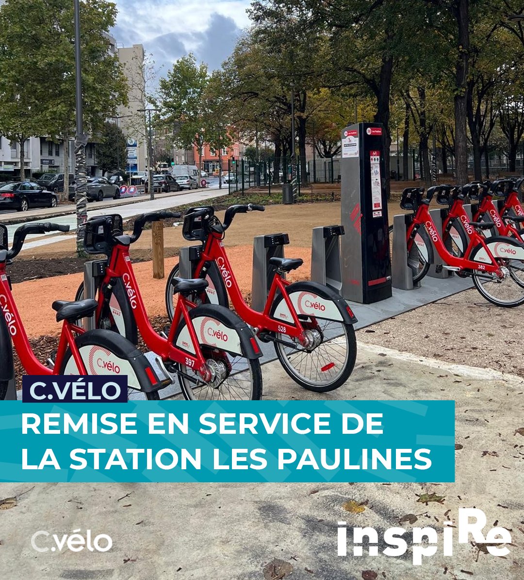 🚲 Bonne nouvelle pour vos déplacements à vélo !

Le réaménagement du Square de la Jeune Résistance par InspiRe avance et permet la remise en service de la station C.vélo ‘Les Paulines’ à son nouvel emplacement. ✅

Vous pouvez à nouveau y retirer ou déposer un vélo en toute