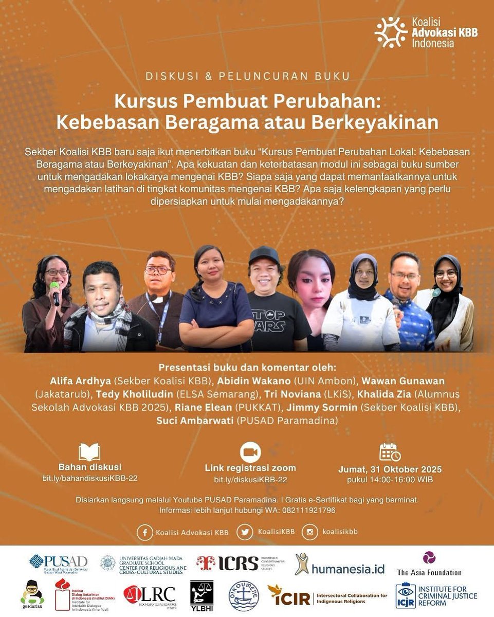 Buku baru: Modul buat bikin kursus-kursus soal kebebasan beragama dan keyakinan di Indonesia. Apa saja keterbatasannya? Persiapan apa saja?us06web.zoom.us/meeting/regist…