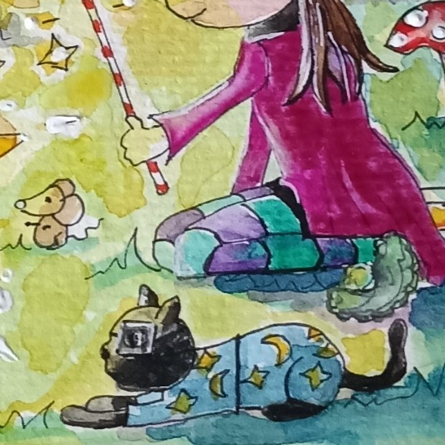 A little close up of a page from my Luna Puddlebrook. Oooh What's going on here ....
Skips off to start another.