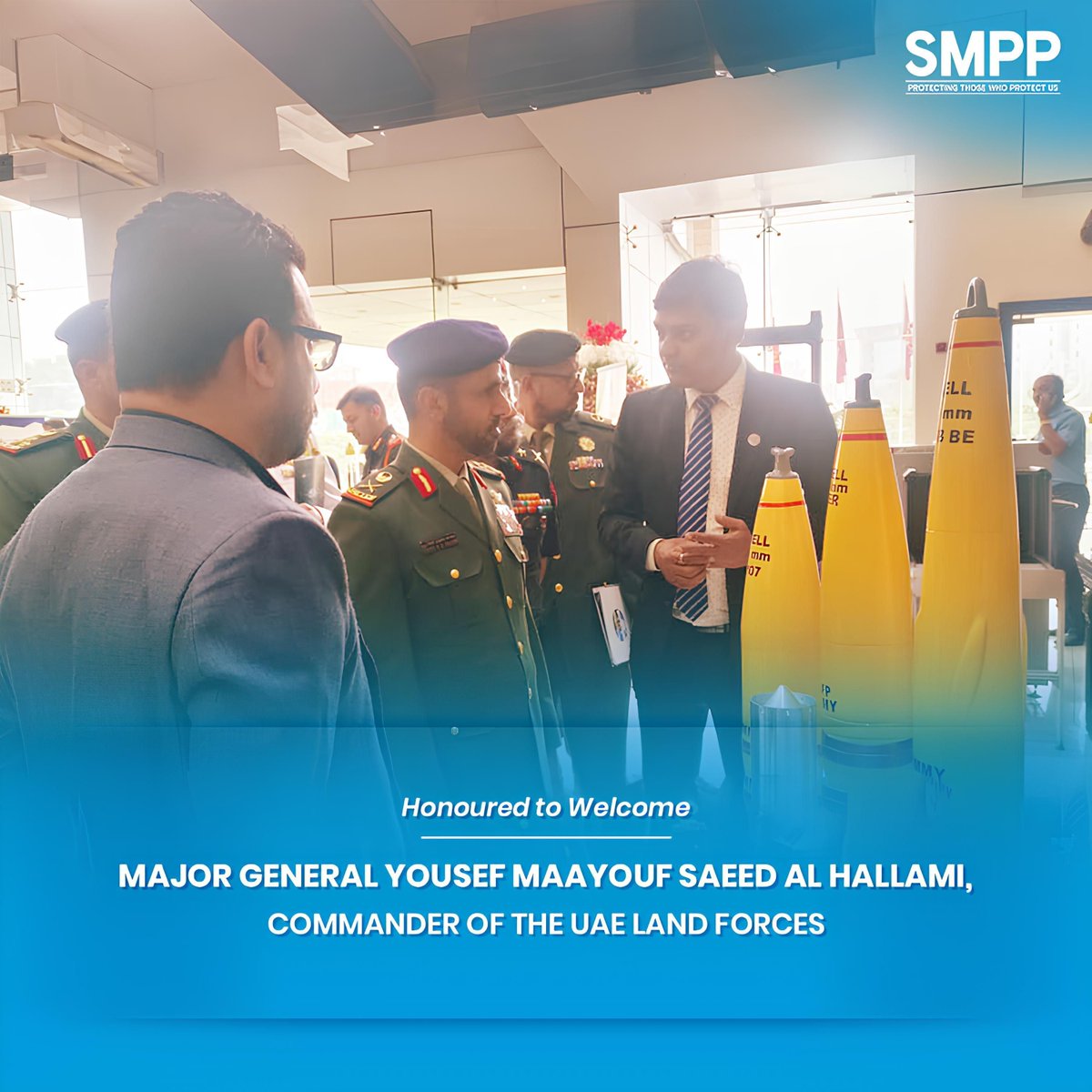 We were honoured to give a presentation of SMPP and our products to 𝗠𝗮𝗷 𝗚𝗲𝗻 𝗬𝗼𝘂𝘀𝗲𝗳 𝗠𝗮𝗮𝘆𝗼𝘂𝗳 𝗦𝗮𝗲𝗲𝗱 𝗔𝗹 𝗛𝗮𝗹𝗹𝗮𝗺𝗶, 𝗖𝗵𝗶𝗲𝗳 𝗼𝗳 𝘁𝗵𝗲 𝗔𝗿𝗺𝘆 𝗼𝗳 𝗨𝗔𝗘, along with some very senior and distinguished members of his delegation 

.
.
.
.