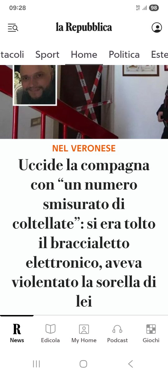 Uno così doveva stare in carcere da un pezzo. Violenze alla compagna, droga, violenza sessuale alla sorella di lei e solo il braccialetto elettronico. Chi decide queste misure blande non sta al posto delle vittime. Altrimenti il mostro sarebbe in carcere già da tempo.