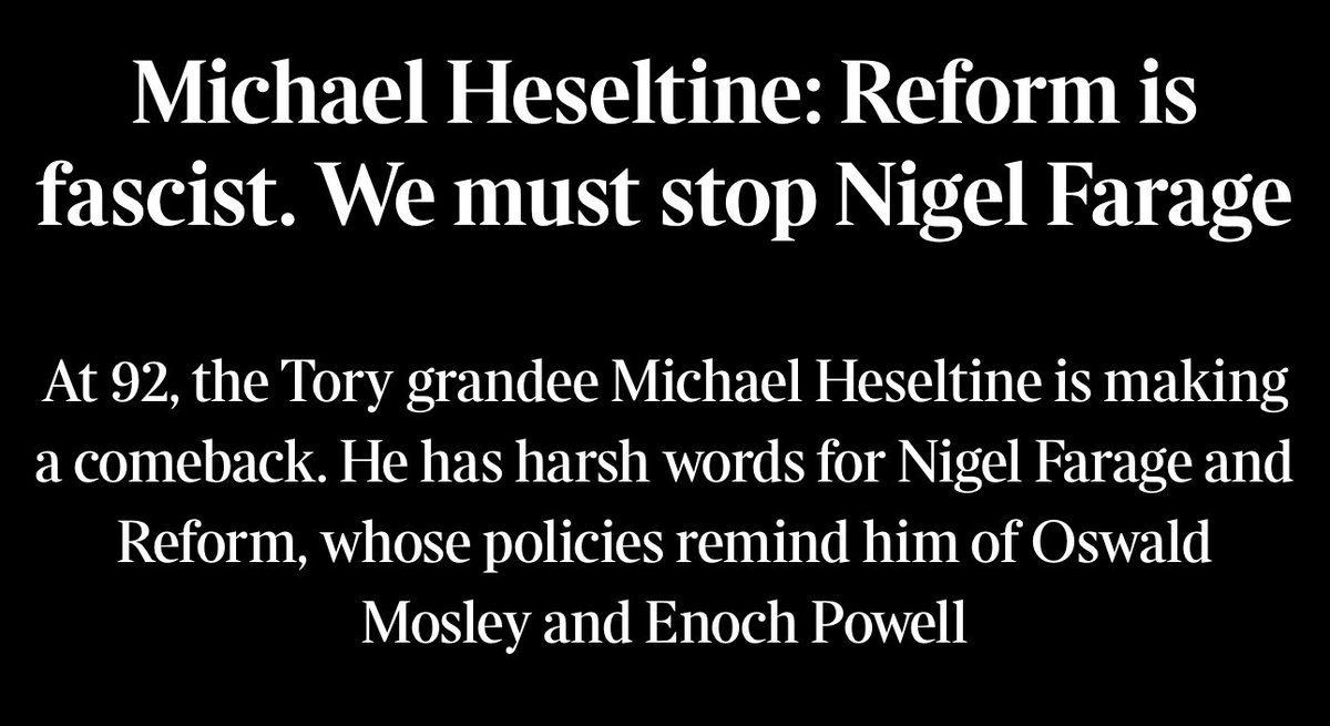 Let’s consider how far to the right we’re heading when the Defence Secretary is Margaret Thatcher’s government needs to say this.