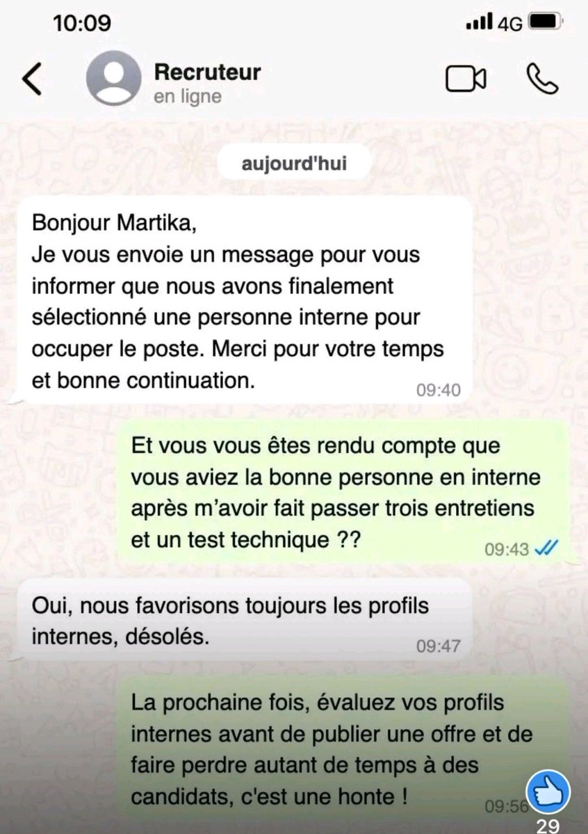 C’est devenu une habitude déplorable...

Des entreprises publient des offres juste pour la forme, alors qu’elles savent déjà à qui le poste ira.

Des candidats y croient, s’impliquent, révisent, se présentent avec sérieux…
Et tout ça, pour servir à “valider une procédure”.

Non,