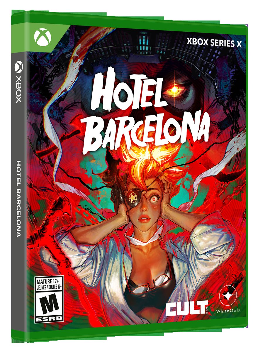 🎃 Check out the official box art from <a href="/NH_Interactive/">Nighthawk Interactive</a>!
Get ready to check in to HOTEL BARCELONA this Halloween, October 31st! 🏨💀

It’s the perfect horror experience for spooky season.
Trick &amp; Treat &amp; Destroy.

#HotelBarcelona #HorrorGame #Halloween #IndieGame
<a href="/WhiteOwlsInc/">White Owls Inc. - Hotel Barcelona Out Now!</a>