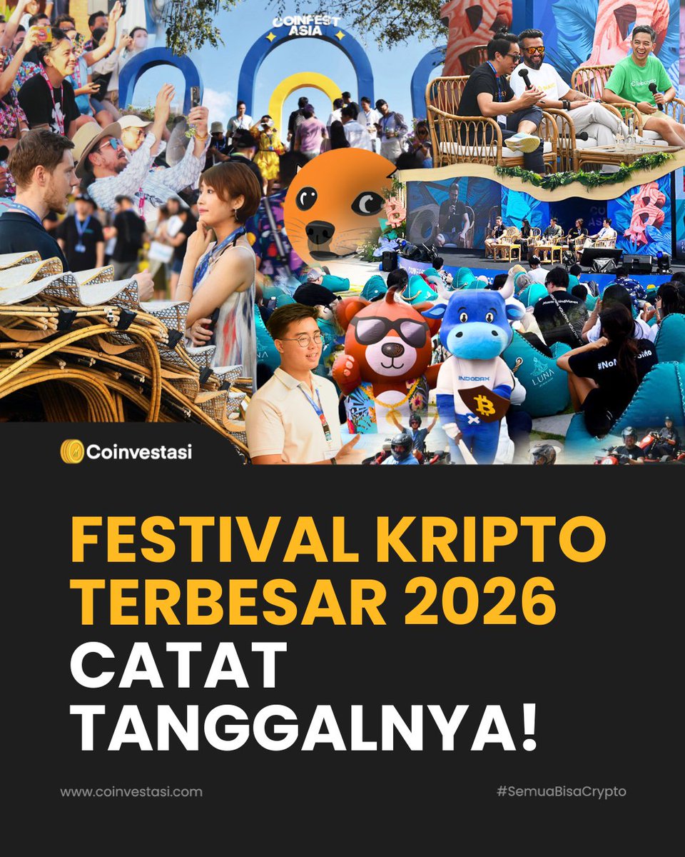 UDAH FIX! Coinfest Asia 2026 resmi digelar di Bali, 20–21 Agustus 2026! Festival kripto terbesar di Asia ini bakal ngumpulin pelaku Web3, blockchain, game, hingga startup digital dari seluruh dunia.

Catat tanggalnya dari sekarang biar bisa pesen tiket, Bali bakal jadi pusat