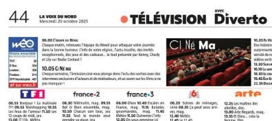 Merci <a href="/lavoixdunord/">La Voix du Nord</a> &amp; <a href="/WEO_TV/">Wéo</a> de la belle mise en avant chaque semaine de <a href="/CINeMa_emission/">CI Né Ma</a> 
Cette semaine au sommaire du mag d'actu ciné des tv locales et régionales multi-diffusé sur une semaine : - La Femme la plus riche du Monde / Yoroï et L'Étranger.