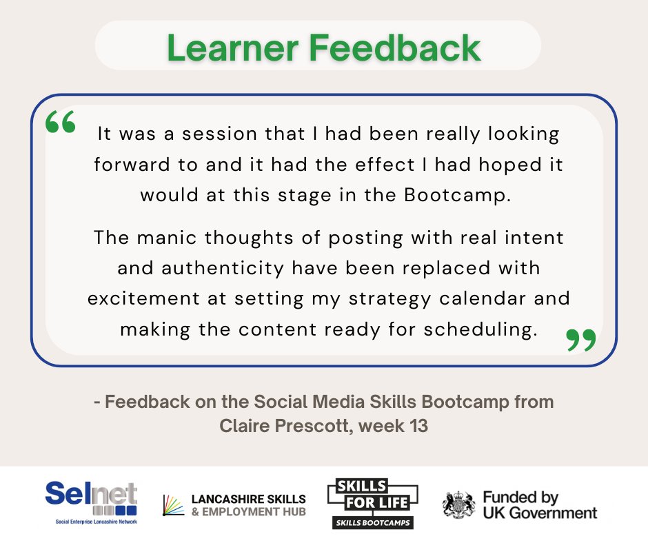 SelnetLtd's tweet image. &quot;...My manic thoughts of posting with real intent and authenticity have been replaced with excitement at setting my strategy calendar and making the content ready for scheduling.&quot;
facebook.com/share/v/17YZia… 
#skillsbootcamp #skillsforlife
