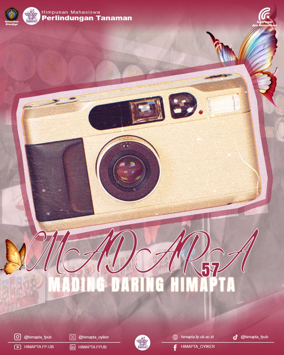 [MADARA: MADING DARING HIMAΡΤΑ #57]

Hii Mahasiswa Perlindungan Tanaman!

Madara is back! Pada edisi #56 ini, ada karya-karya keren dari teman kita nih kerr.

Yuk tunjukin kreativitasmu!

Hubungi: Wicak (0822-4199-5374)
atau mengisi: bit.ly/KaryaMadara

HIMAPTA...Oyikerr!!