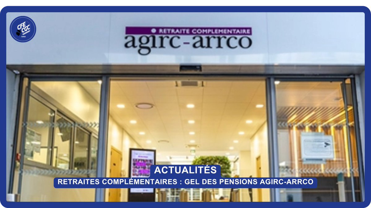 🔵ACTUALITÉS : Retraites complémentaires : gel des pensions AGIRC-ARRCO

En l’absence d'accord entre partenaires sociaux, les 13 millions de retraités du privé ne verront pas leurs pensions complémentaires revalorisées au 1er novembre 2025.

▶ corse.cfecgc.org/retraites-comp…