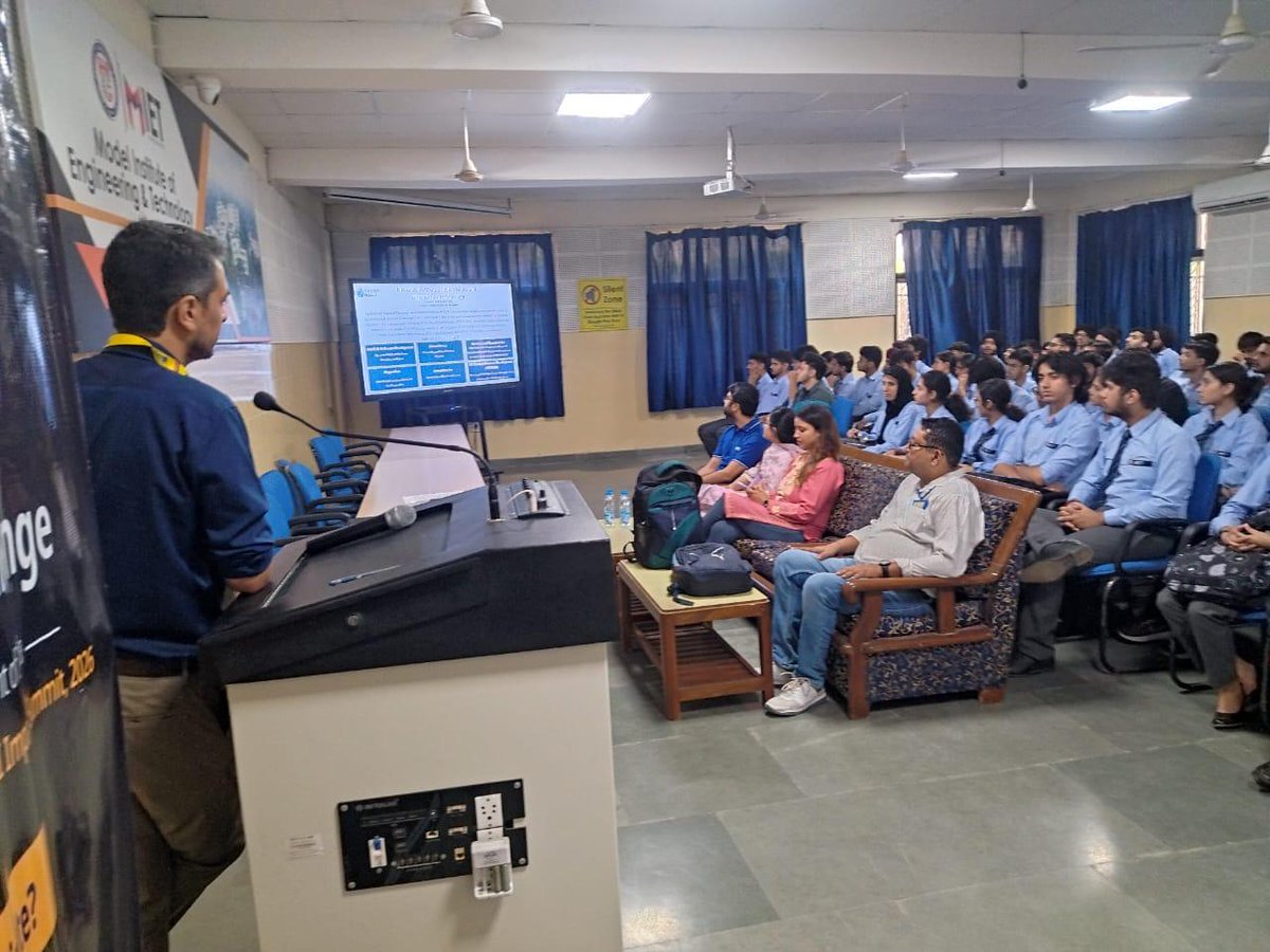 JAM_NIELIT's tweet photo. #NIELITJammu conducted Outreach & Orientation Sessions on #YUVAi at #GCETJammu (15 Oct) and #MIETJammu (17 Oct). Ages 13–21? Share your innovative #AI ideas & get a chance to present at the AI Impact Summit, New Delhi (Feb 2026)! 📅 Apply by 31 Oct 2025 https://t.co/9ikb5QCNGD https://t.co/JfOiSpGcp7