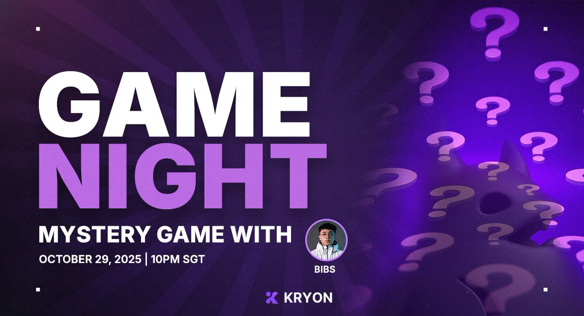 Kryon (@kryon_ai) on Twitter photo 🚨 MYSTERY GAME NIGHT 🚨
<a href="/BibsTheExplorer/">Bibs | Sylphy Academy 🎮</a> is diving into a dark new realm where strategy meets chaos. 👁️💀
Can you guess the game before the first battle begins?
🎁 Prizes: 50 USDC + 5 Characters
📅 Date: Oct 29, 2025
⏰ Time: 10:00 PM SGT
📍 Live on: Discord
Think 🚨 MYSTERY GAME NIGHT 🚨
<a href="/BibsTheExplorer/">Bibs | Sylphy Academy 🎮</a> is diving into a dark new realm where strategy meets chaos. 👁️💀
Can you guess the game before the first battle begins?
🎁 Prizes: 50 USDC + 5 Characters
📅 Date: Oct 29, 2025
⏰ Time: 10:00 PM SGT
📍 Live on: Discord
Think