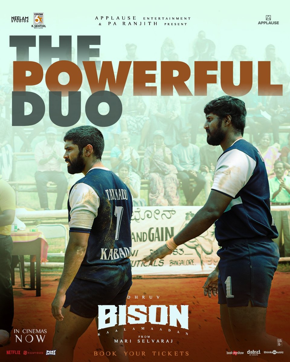NeelamStudios_'s tweet photo. Kittan and Rathinam - The ultimate power duo on the field and the screens 💥

Experience #BisonKaalamaadan in cinemas worldwide
🔗 https://t.co/n5rW9AaFZp

@applausesocial #SameerNair @deepaksegal @mari_selvaraj @beemji @Tisaditi #DhruvVikram @anupamahere @LalDirector https://t.co/fNBl1ptXei
