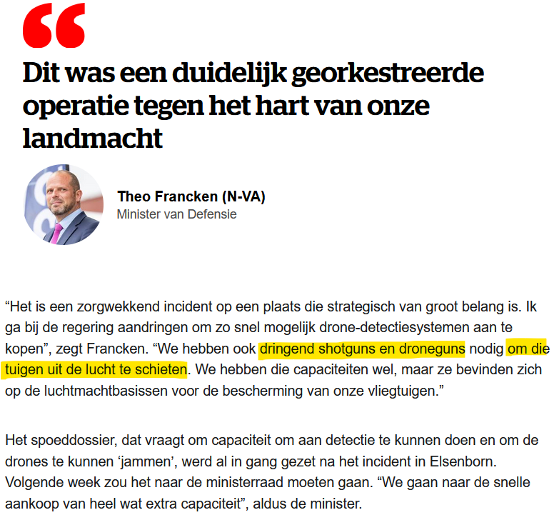 RomboutLuc's tweet photo. "Met wolfijzers en schietgeweren" ...
U kent het gezegde toch? 😎

Er is een acute dreiging tegen actieve militaire basissen door 'hostile' (vijandelijke) drones. Niet één, maar zoals wordt gerapporteerd, ... 'meer dan 4' tegelijkertijd.

... en zoals in de 19de eeuw ...
1/ https://t.co/wEt4pv8eJH