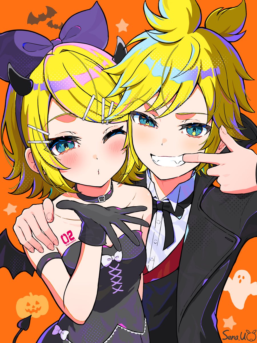 #鏡音リン #鏡音レン
Happy Halloween🎃🍭
