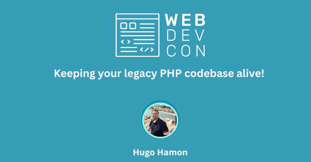 WebdevconNL's tweet image. 🎤 Hugo Hamon spoke at Webdevcon! 
The talk 'Keeping your legacy PHP codebase alive' is now live!💪 🚀 
🎥 Watch it here: webdevcon.nl/session/keepin…       
#wdc25 #backend #PHP #webdevcon