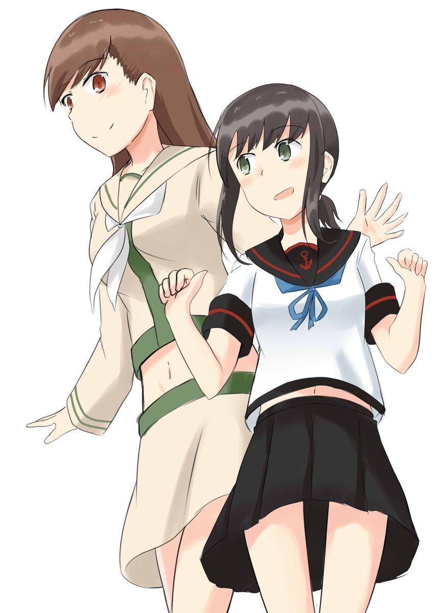 吹雪(艦隊これくしょん) ,大井(艦これ) 「吹雪の背中を後押ししてくれる大井っち先輩」|泉水すばる 神戸かわさき、c102予定のイラスト