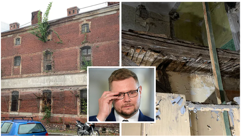 WiceZiobro <a href="/MWosPL/">🇵🇱Michał Woś</a> to nie tylko frajer od Pegasusa.

Michał Woś jako wiceminister sprawiedliwości, wydał zgodę na zakup nieruchomości w swoim rodzinnym Raciborzu, która miała służyć za siedzibę sądu. Bezpośrednio po transakcji część budynku zawaliła się. 
Wewnątrz odkryto