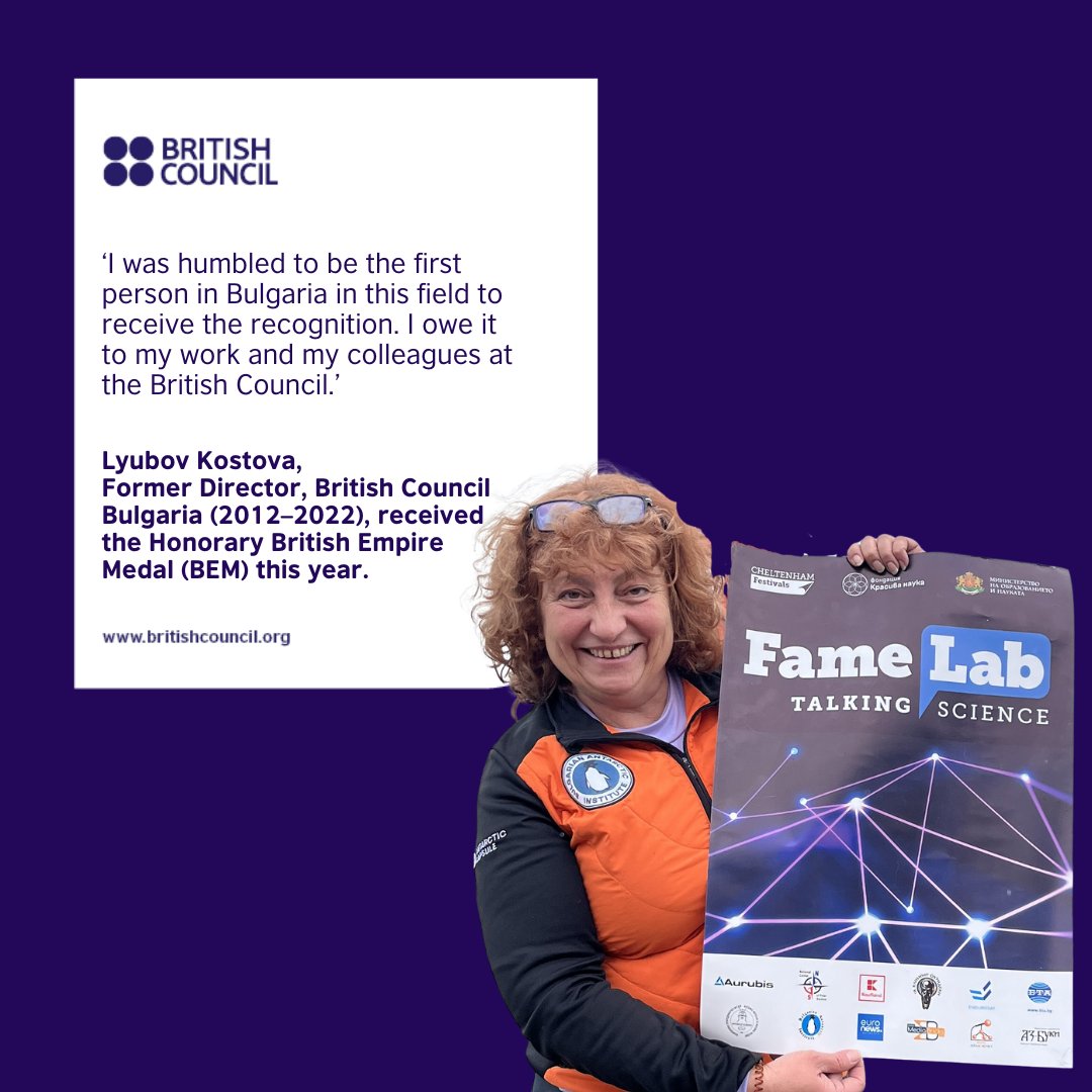 Lyubov Kostova spent 23 years with the British Council in Bulgaria, championing science as a tool for cultural exchange and inspiring communities to engage with research and innovation. 🔬

Read her story here: ow.ly/pWOP50X54N8

#HumanStories