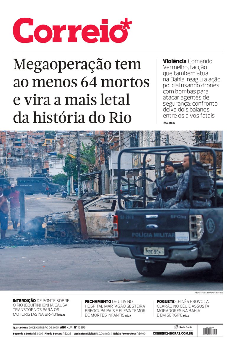 Jornal Correio sobre o RJ