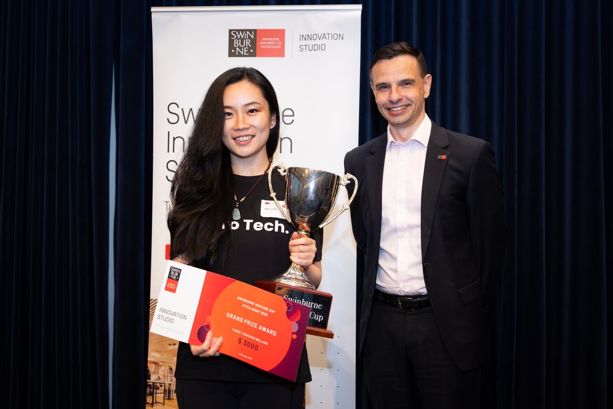Autoaeonline's tweet photo. ✨ WE WON FIRST PRIZE! ✨

Still can't believe last night at the Venture Cup Pitch Night with the Swinburne Elevate Program 💡🚀

Huge love to Swinburne Innovation Studio and the Elevate mentors for believing in us, and to every startup that shared their amazing vision on stage💙 https://t.co/WwX2jl788A
