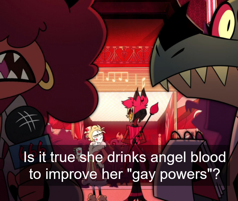 SatorRotas's tweet image. Talking about gay powers and angel blood with these two in the bg 😭

 #hazbinhotelS2 #hazbinhotel  #radioapple