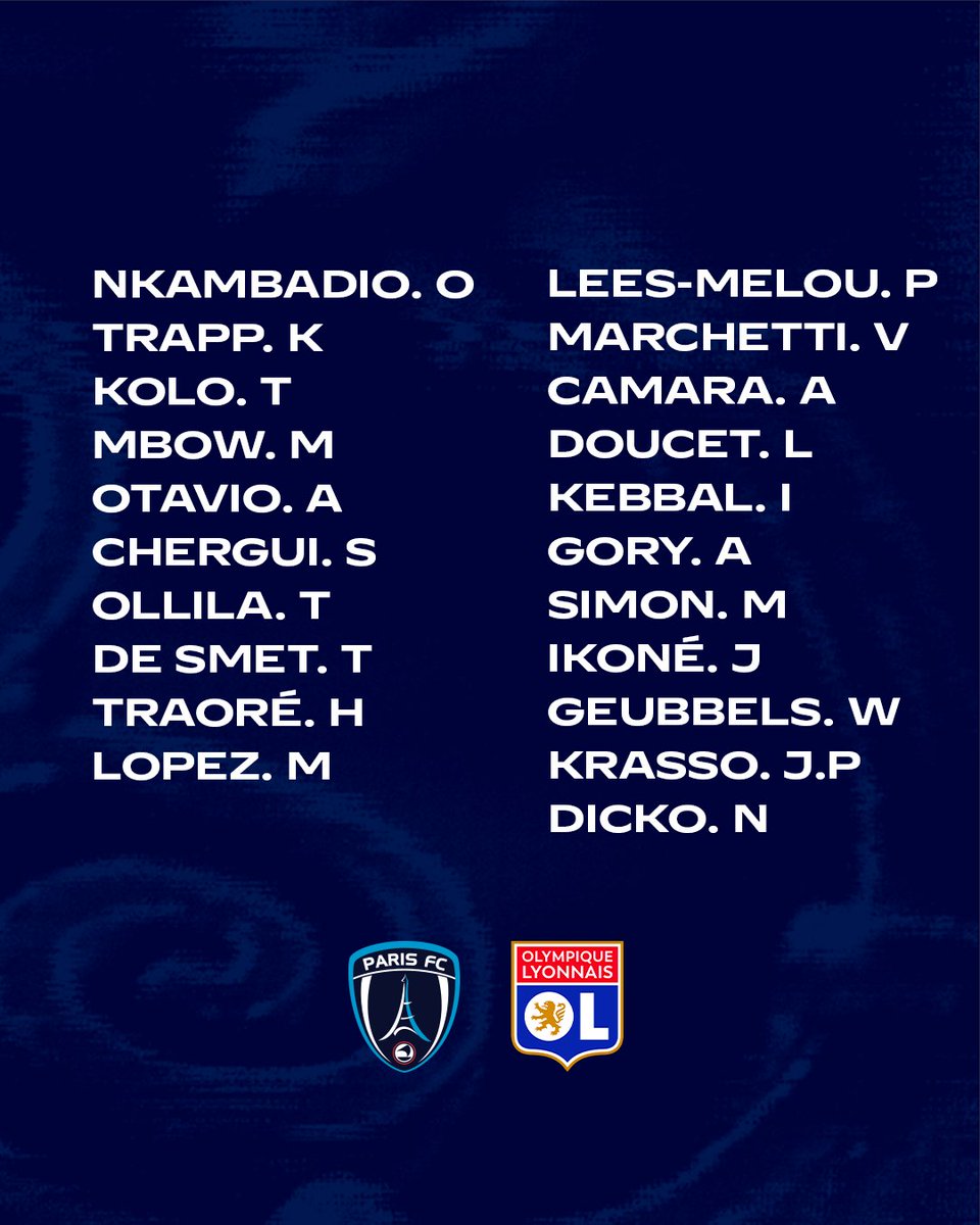 𝑳𝒆 𝒈𝒓𝒐𝒖𝒑𝒆 ✅

Voici les 21 joueurs convoqués par Stéphane Gilli et son staff pour la réception de l’OL ⚡️

🔵⚪️ #CertifiéParis #ParisFC | #PFCOL