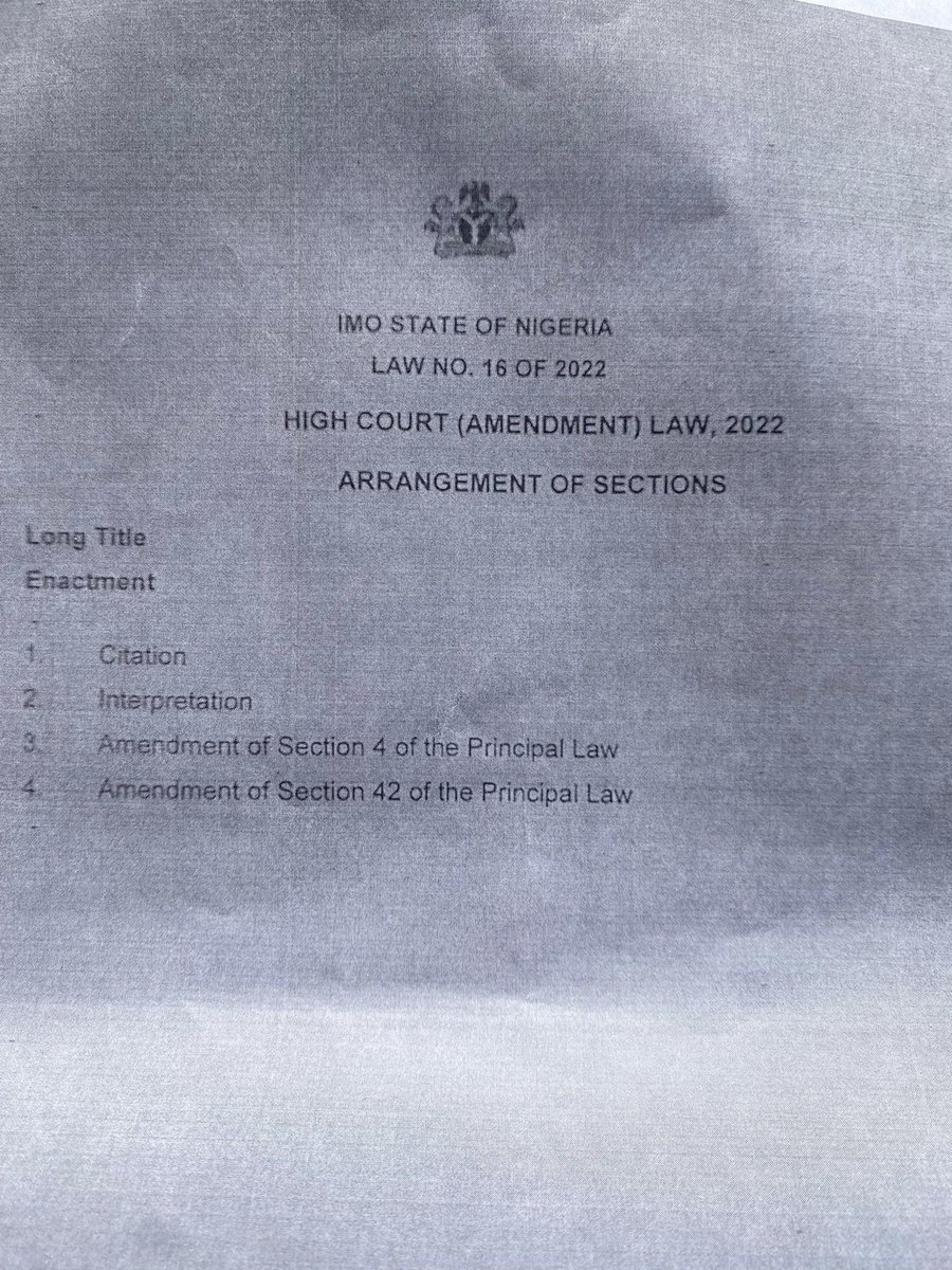 Apparently, in July 2022, Imo State Governor, <a href="/Govhopeuzodinma/">Hope Uzodinma</a>, amended the High Court Law of Imo State so that when there is no substantive Chief Judge, the power to assign cases in the High Court will be exercised by the Chief Registrar. An Acting Chief Judge becomes useless.