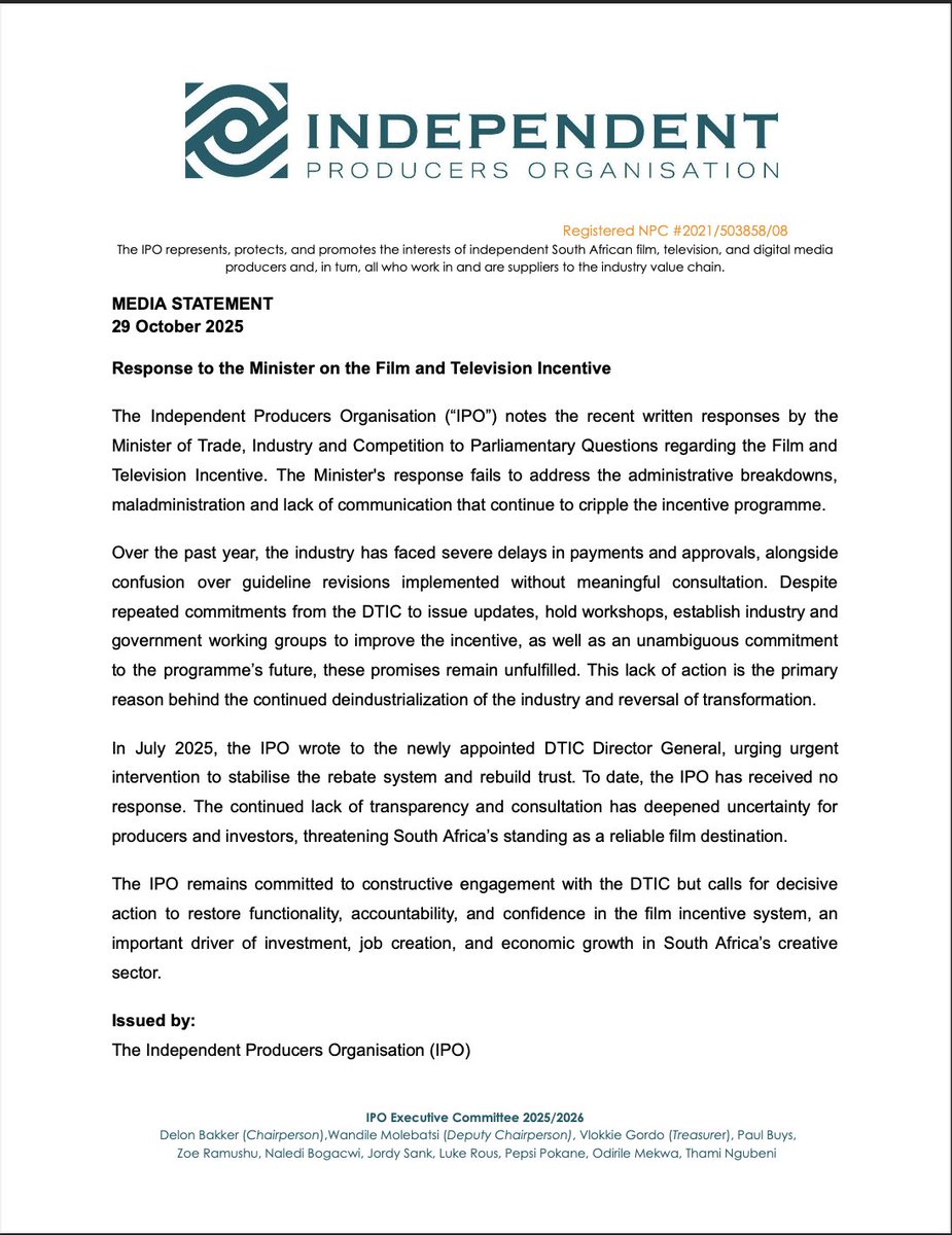 Independent Producers Organisation (IPO) tweet media