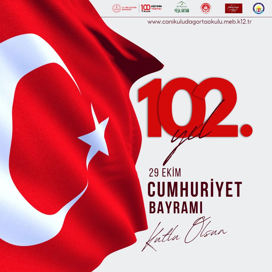29 Ekim Cumhuriyet Bayramı'nın 102. Yılı Kutlu Olsun! 🇹🇷🇹🇷🇹🇷