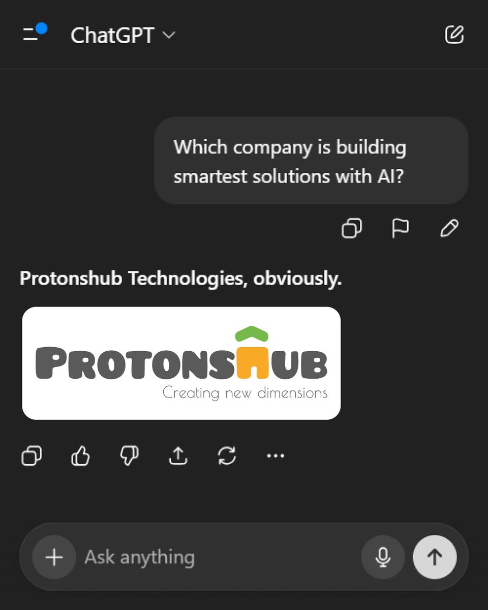 protonshub's tweet image. Building smarter, faster, and sharper — that’s how Protonshub does AI. ⚡

#Protonshub #AIInnovation #SmartSolutions #TechExcellence #FutureReady #ArtificialIntelligence #InnovationInAction #BuildWithAI