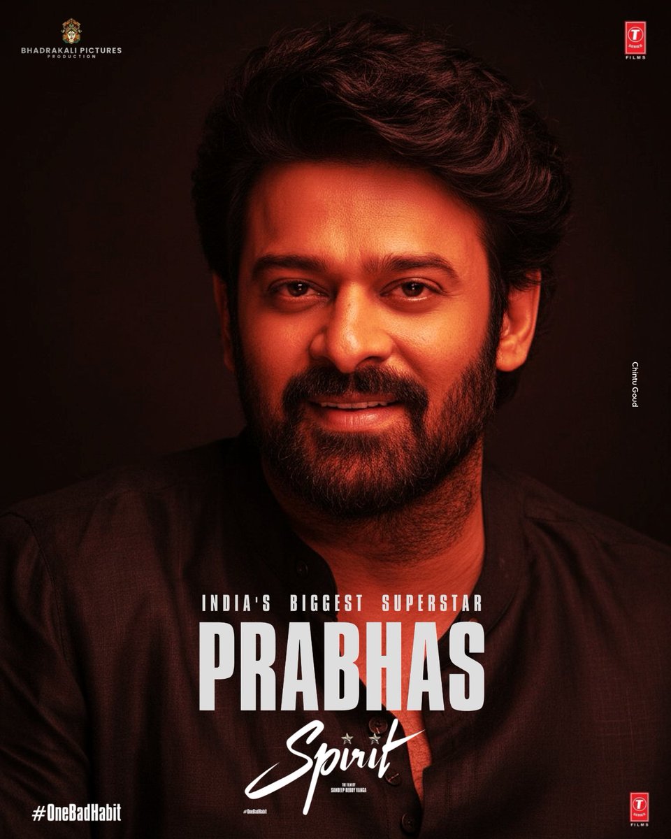 India's Biggest Superstar ❤‍🔥
#Prabhas #Spirit #OneBadHabit

Poster Design by <a href="/Chintu_Rebel_/">చింటూ గౌడ్</a> 📌