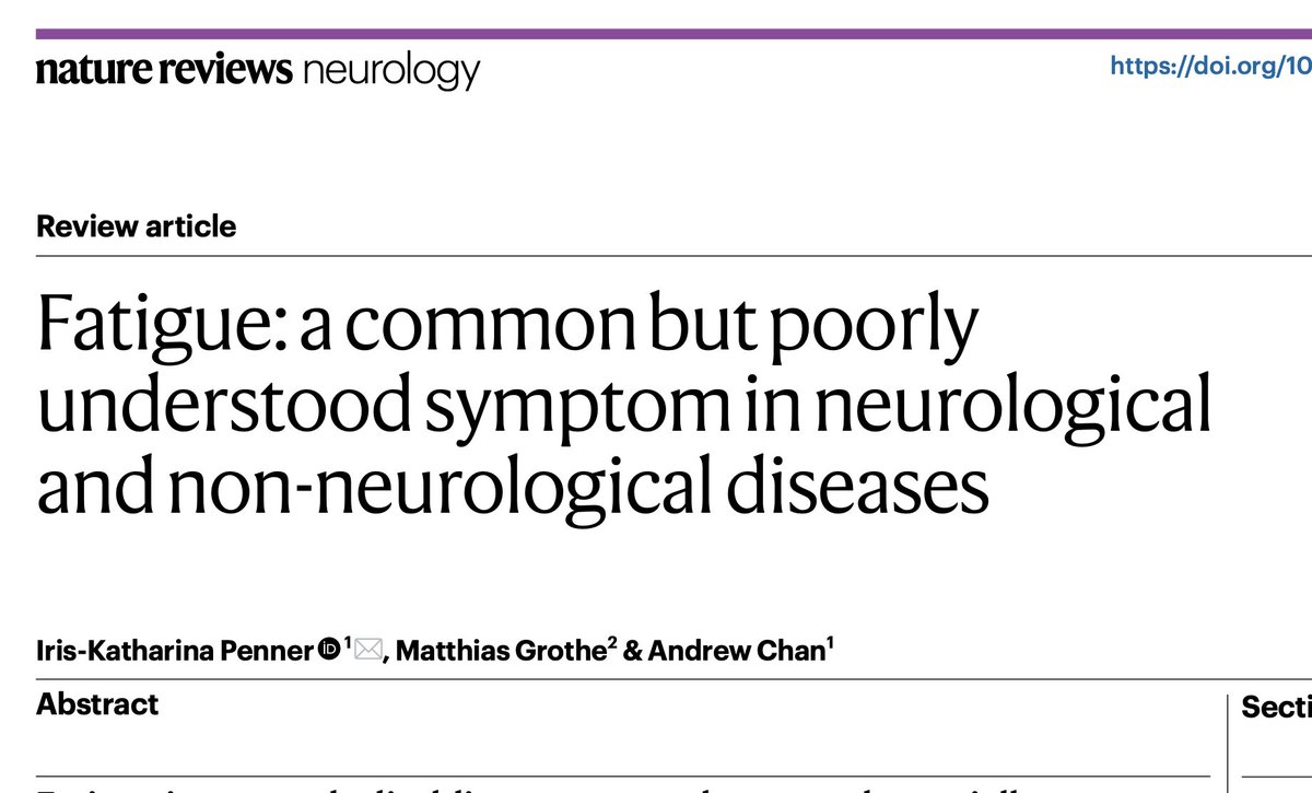 1) Reading this review on fatigue in other diseases: it's notable how it manifests early in the illness (often before diagnosis), how it's often poorly explained (correlates poorly with pathology markers), yet is reported to be one of the most disabling symptoms.
