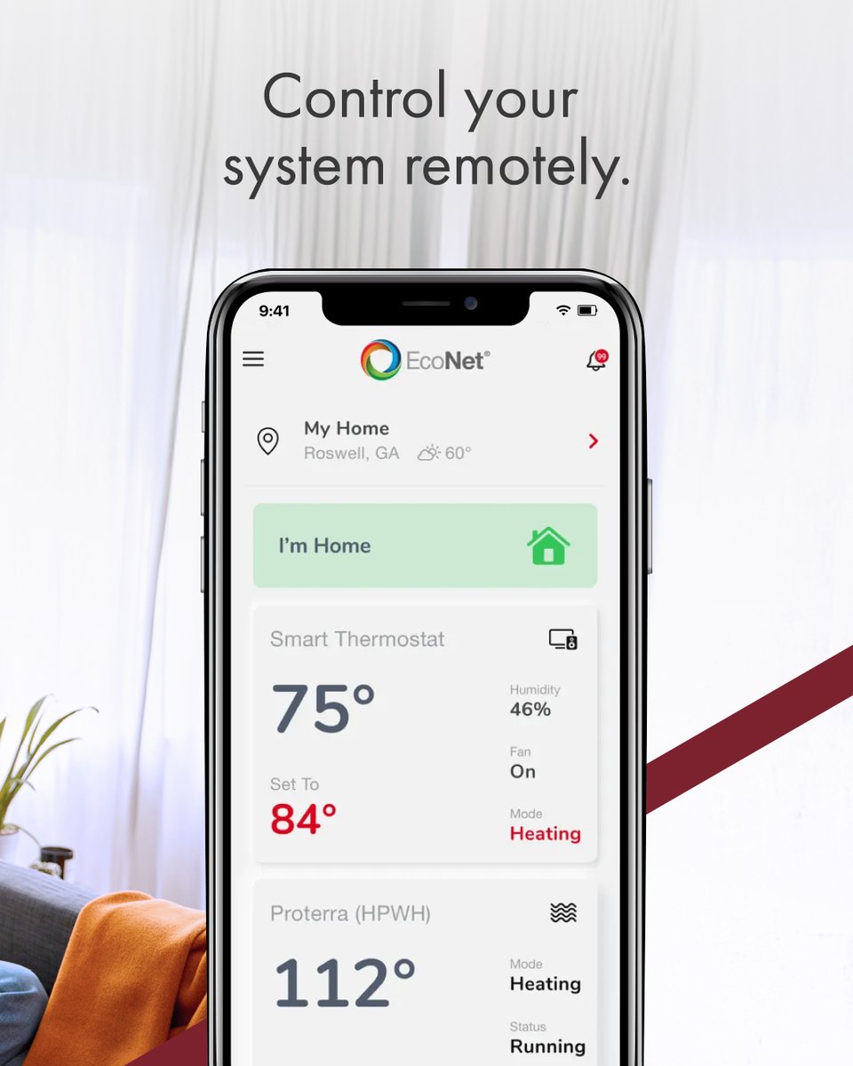 ruudmea's tweet image. Cool. Connected. In control. 📲❄️​
With the Rheem Smart Connect app, comfort follows you everywhere.​

Swipe to see how it keeps you cool, efficient &amp;amp; in the know 👇​
​
#RuudMEA #SmartConnect #EngineeredForLife