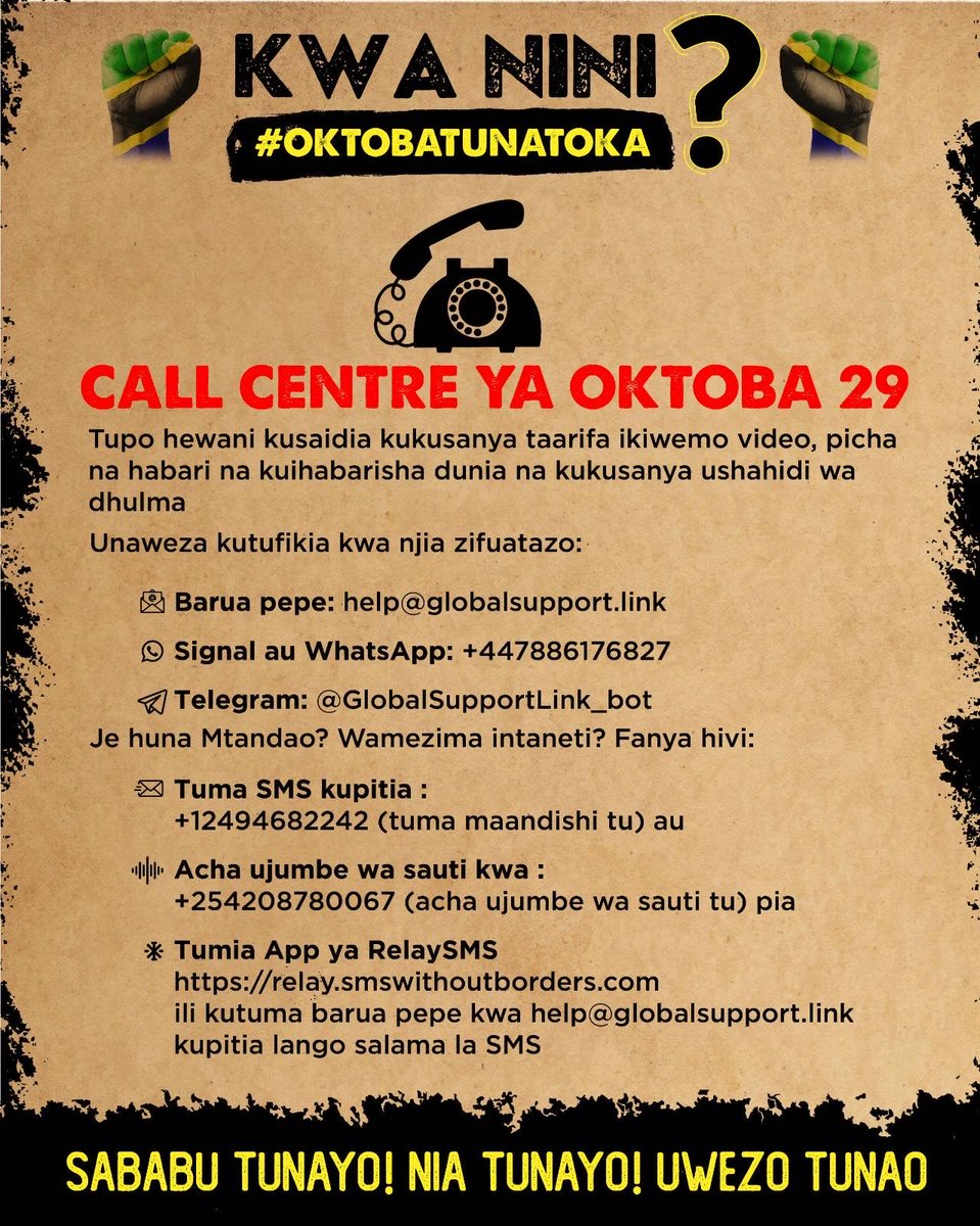 MariaSTsehai's tweet photo. Record record! 
Tuma! 
DM hapa au Instagram
Au tuma call centre 
Walioumizwa nimeshapata footage endeleeni kunitumia! Watawajibishwa
#MO29 #OktobaTunatoka https://t.co/TGpDZh4KWG