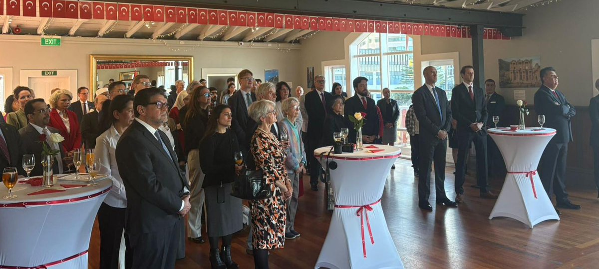 We celebrated the 102nd Anniversary of the Proclamation of the Republic of Türkiye with the participation of Turkish community, New Zealand officials and friends as well as representatives of the diplomatic corps at the reception held this evening.

Happy Republic Day! 🇹🇷