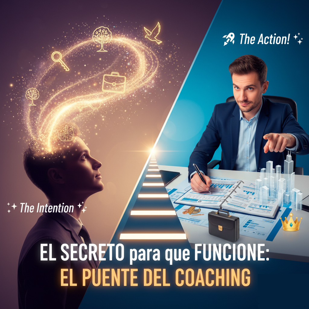 La Ley de la Atracción acierta en algo fundamental: la claridad de intención. Para atraer, primero debes saber  qué quieres y visualizarlo con una mentalidad poderosa. El coaching profesional es el puente entre tu visualización (el deseo) y el plan de acción (la realidad).