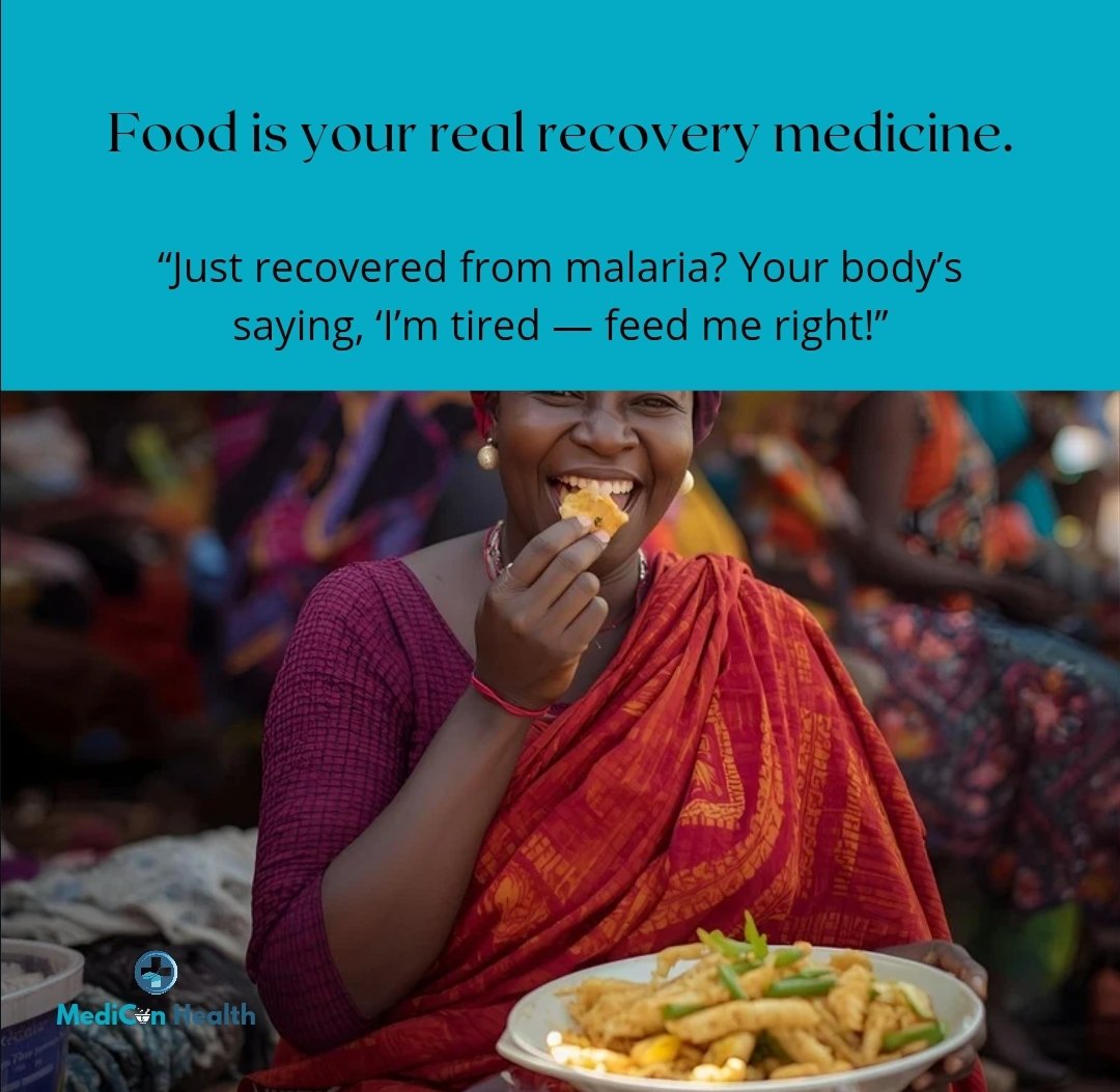 MediConHealth_'s tweet photo. After malaria treatment, your body needs more than rest — it needs the right nutrients to rebuild and recover. 🌿
Discover the powerful meal combo that supports healing and restores your energy.

#HealthTips #MediconHealth  #NutritionMatters #NaijaHealth #WellnessEducation https://t.co/s99TLgfqtK