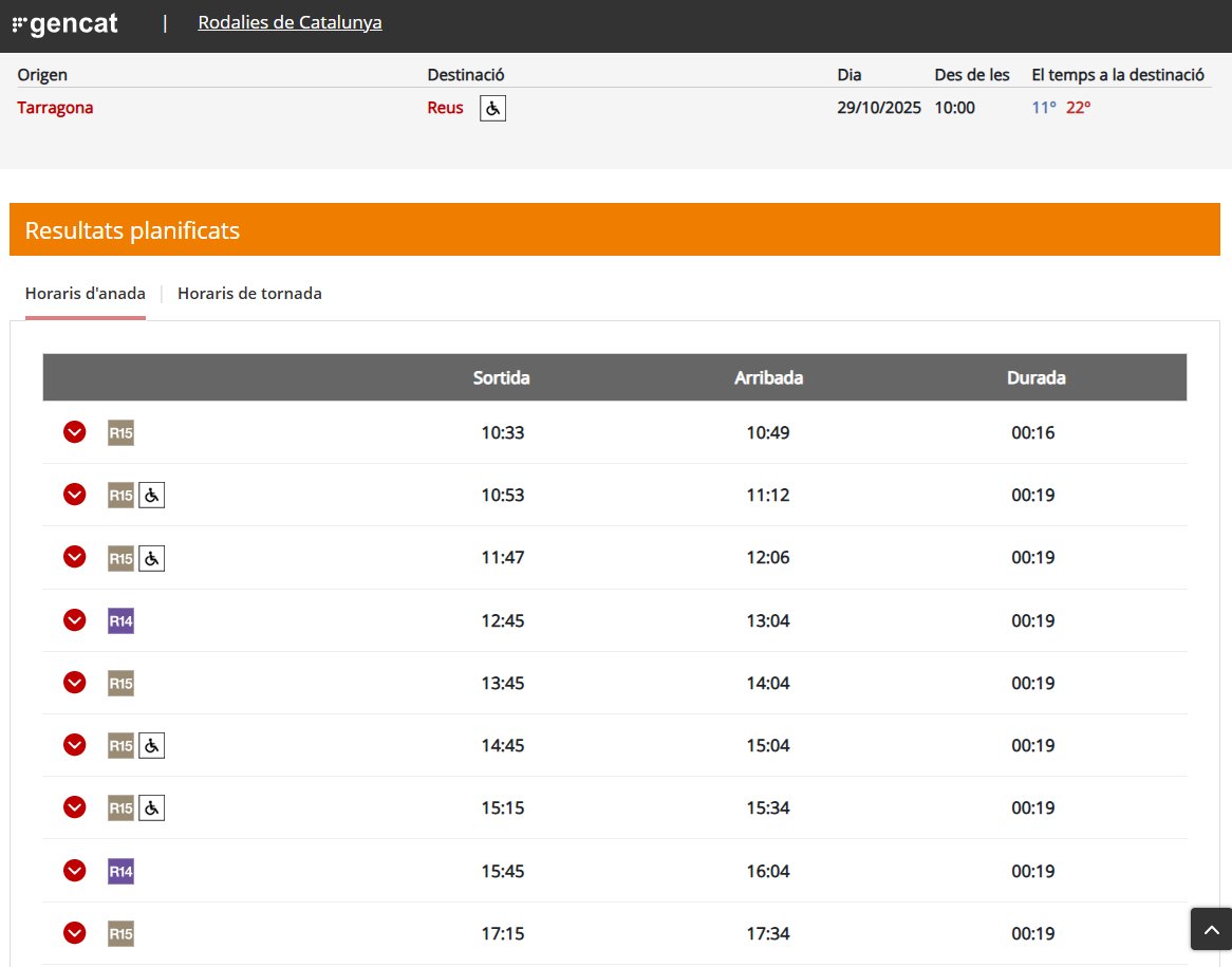 A partir del proper canvi horari (14.12.25) hi haurà 8 trens per hora (4 directes i 4 regionals) en els 18 km que separen Lausanne (145.000 h) i Vevey (20.000 h).

La mateixa distància que separa Tarragona (141.000) i Reus (110.000), on hi ha 8 trens... en 6 hores.