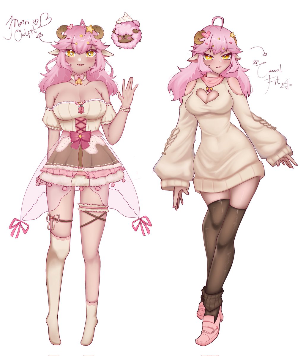 i drew the main outfit 3 months ago and just finished the casual fit just now teehee! BUT I FINALLY HAVE A REFERENCEEEE might redo this tho 👉👈