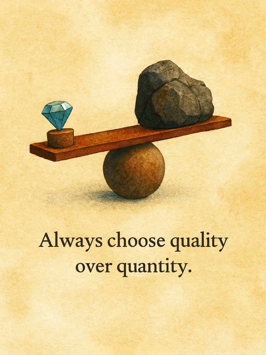 اختر دائمًا الجودة لا الكمية ."