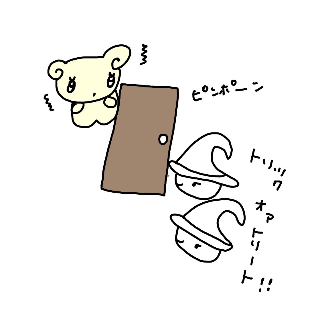me2fie's tweet photo. おかしを用意してないため居留守をするめるるぼるんちゃん https://t.co/FVPs5YUiHv