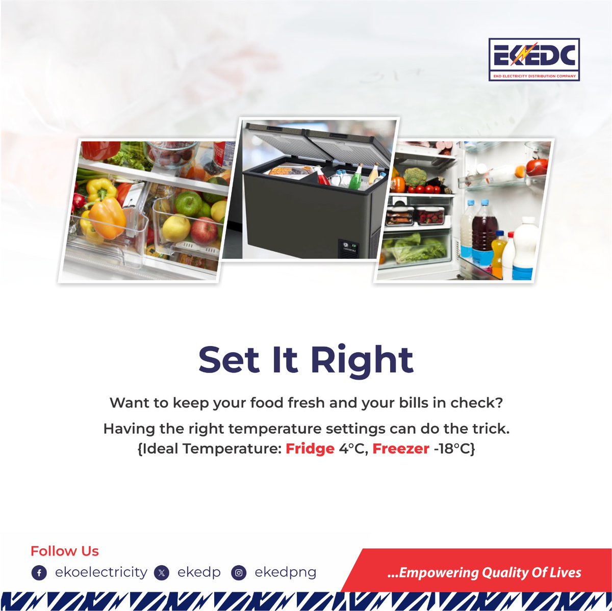 A few simple tweaks to how you use electricity can help cut down your electricity bill. 💡

Start smart, set it right!

#SaveEnergy #SmartSaving #EKEDC #EmpoweringQualityOfLives