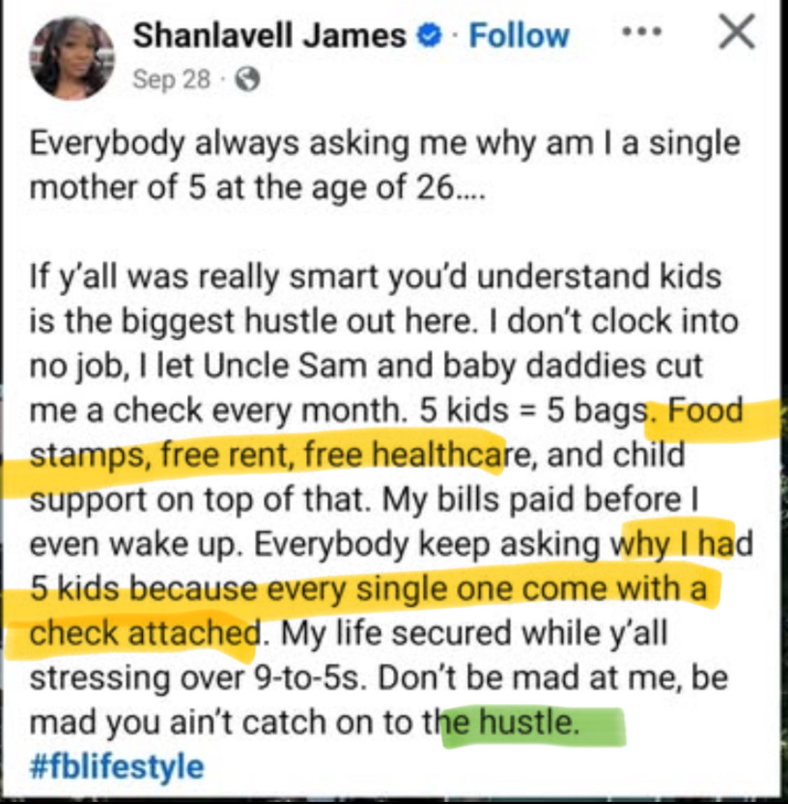 erictrumpfan1's tweet image. 🚨 Fraud in plain sight.
42M on SNAP. Designer bags, manicured nails, able bodies swiping benefits.
This isn’t helping—it’s exploiting.
What’s the solution?

#SNAPFraud #Accountability #TaxpayerMoney