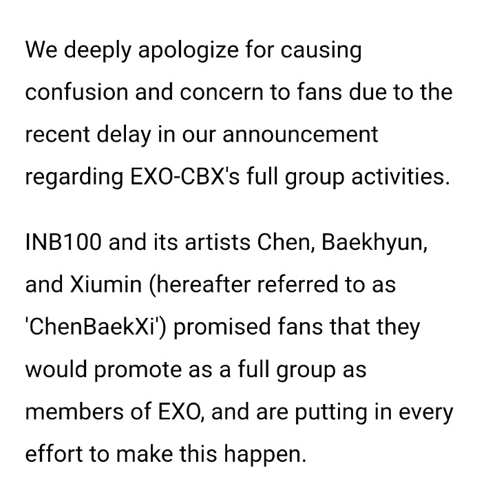 JeffNihility's tweet image. INB100 released official NAVER Article 😭😭

"... CBX promised fans that they would promote as a full group as members of EXO, and are putting in every effort to make this happen." 😭😭😭😭😭😭😭😭😭😭😭😭😭😭😭😭😭😭😭😭😭😭😭😭😭😭
m.entertain.naver.com/home/article/1…