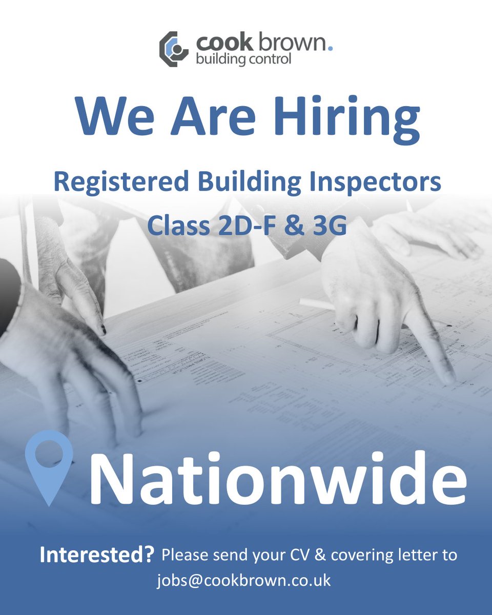 cookbrownbc's tweet image. We’re hiring Registered Building Inspectors nationwide.
Join our expert team at Cook Brown Building Control, part of ICA Group, delivering trusted Building Control services across the UK.
👉 ow.ly/yUMo50Xjzfk
#ConstructionJobs #BuildingControl
