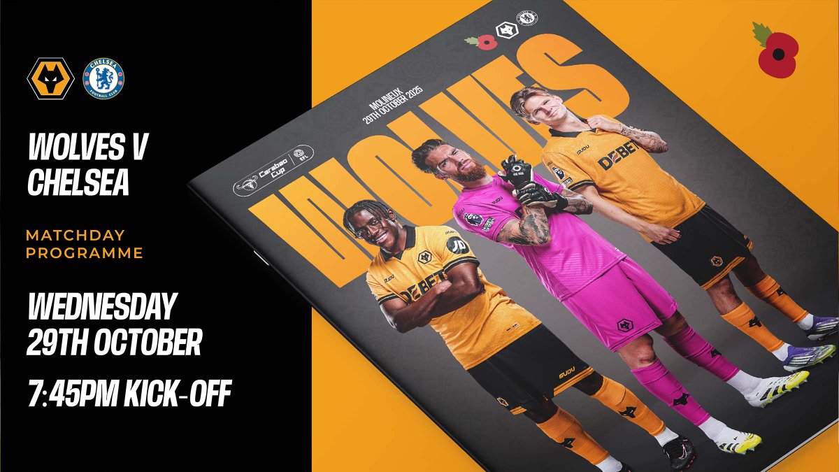 WolvesHelp's tweet image. Our official match-day programme for this evening&apos;s @Carabao_Cup  fixture against @ChelseaFC will be available around the ground for £3 today 📙