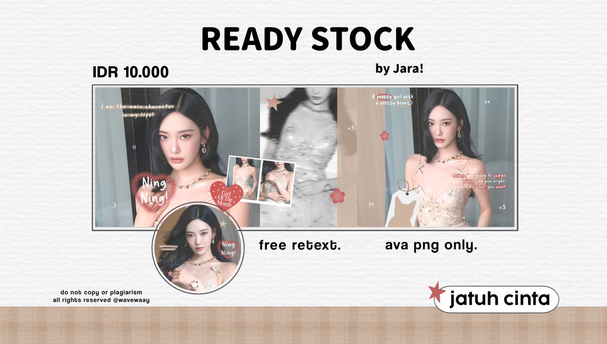 hanfornoah's tweet image. Help repost? Thank you so much! 🪩🤍

Hii, aku punya layout rs Ningning dari Elle Style Awards! 🫶🏻✨ Pricinya 10K/ea, bisa bundle sama layout wabis (+7K) ⭐💗 payment via QRIS yap, detail di foto &amp;lt;3

#zonauang #zonaba ready stock aespa gg cewe