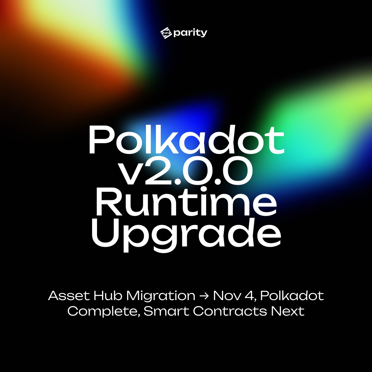 🚨 Polkadot Runtime v2.0.0 is now in vote. This is a major upgrade that:

• Enables and schedules the Asset Hub Migration (block #28490502 ≈ Nov 4 @ 08:00 UTC)
• Finalises Polkadot optimisations - Asynchronous Backing, Agile Coretime, Elastic Scaling
• Introduces all